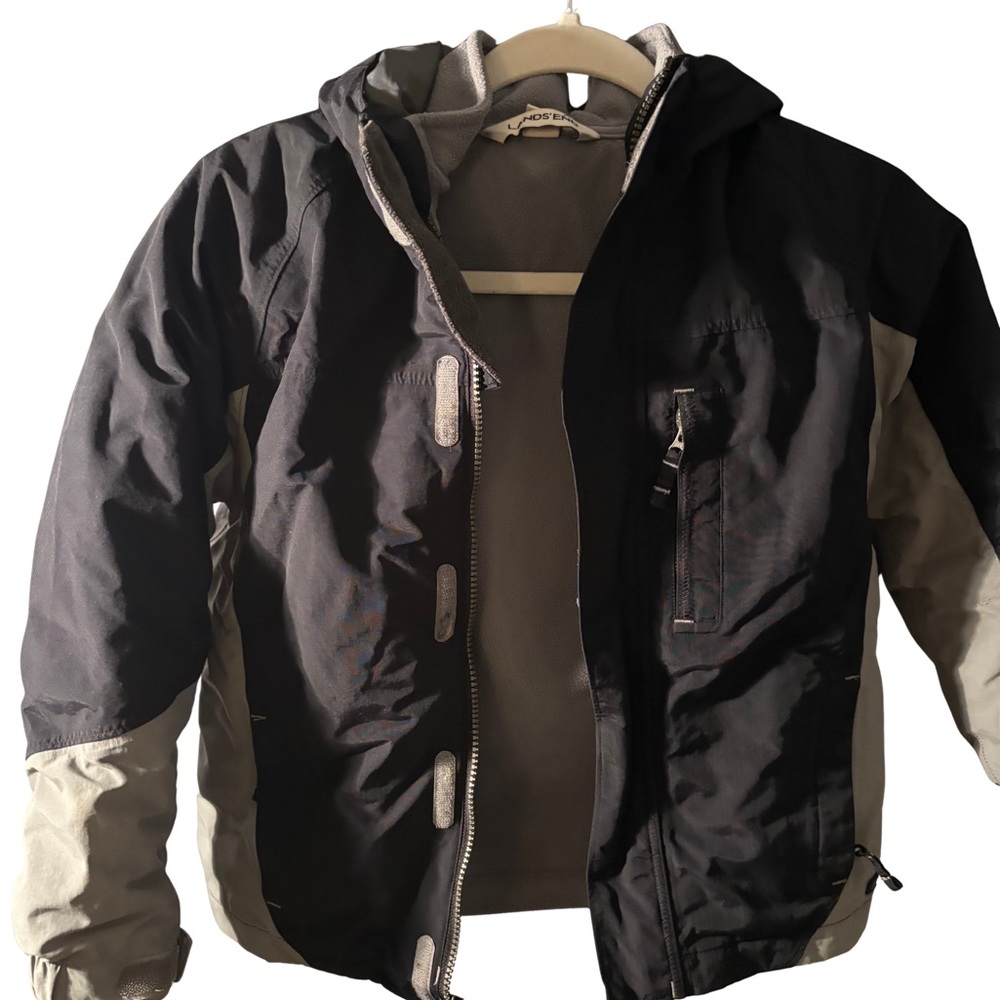 Lands' End Men's Black and Gray Performance Jacket